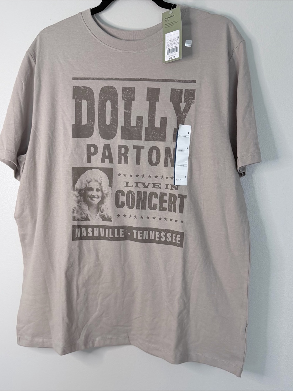 Target Beige Graphic Tee with Dark Taupe Print